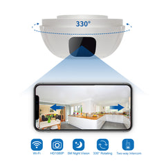 Faux détecteur de fumée rotatif 330° avec caméra WiFi et vision nocturne